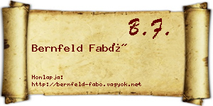 Bernfeld Fabó névjegykártya